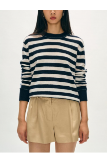 Cashmere Mixed Stripe Crew