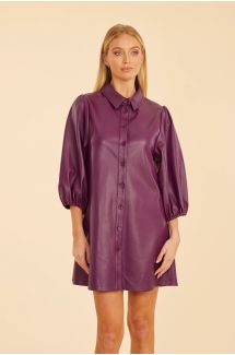 Vegan Leather Tunic Dress