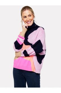 Abstract Roll Neck Sweater