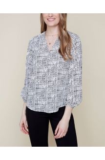 V-Neck Printed Blouse