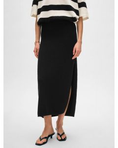 Cotton Slub Side Slit Skirt