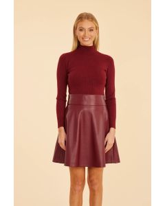 Faux Leather and Knit Dress