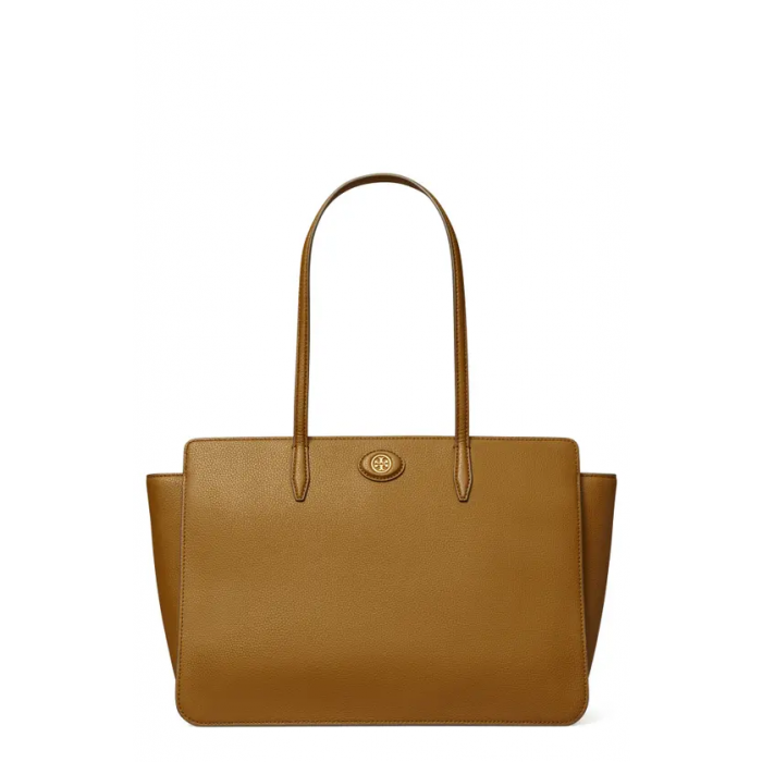 Tory Burch Robinson Pebbled Leather Tote Bag - Brown
