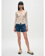 Linen Ribbed Cardi Top