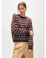 Cashmere Blend Striped Crew