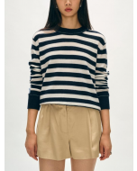 Cashmere Mixed Stripe Crew