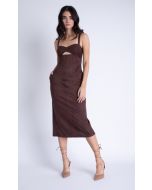 Olivia Suede Dress Midi