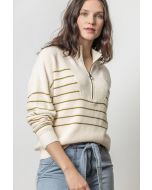 Striped Zip Front Sweater