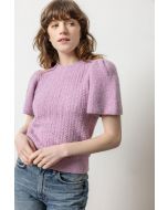 Crew Neck Flutter Sleeve Sweater