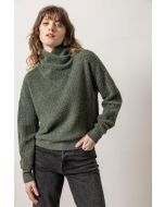 Ribbed Wrap Collar Sweater