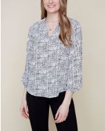 V-Neck Printed Blouse